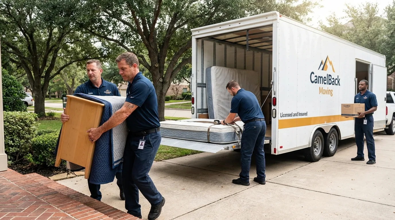 Crew loading residential truck for cross-state move from Twin Lakes, CO