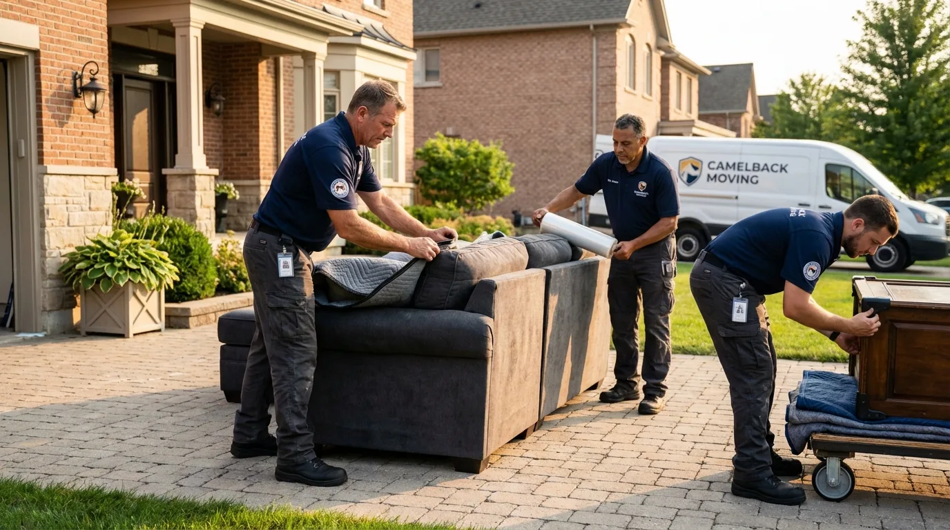Large estate moving crew wrapping furniture in Twin Lakes, CO